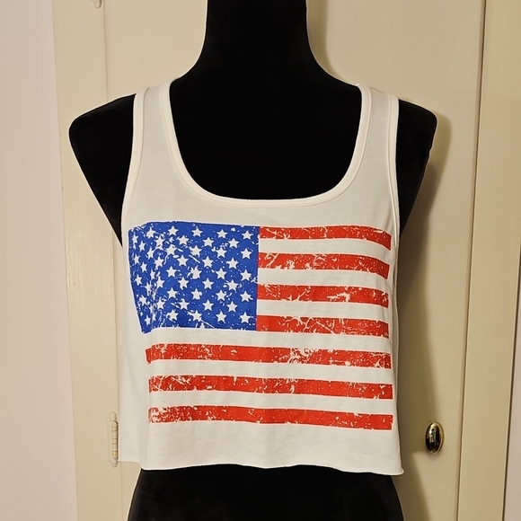 White American Flag Crop Top - Picture 1 of 5